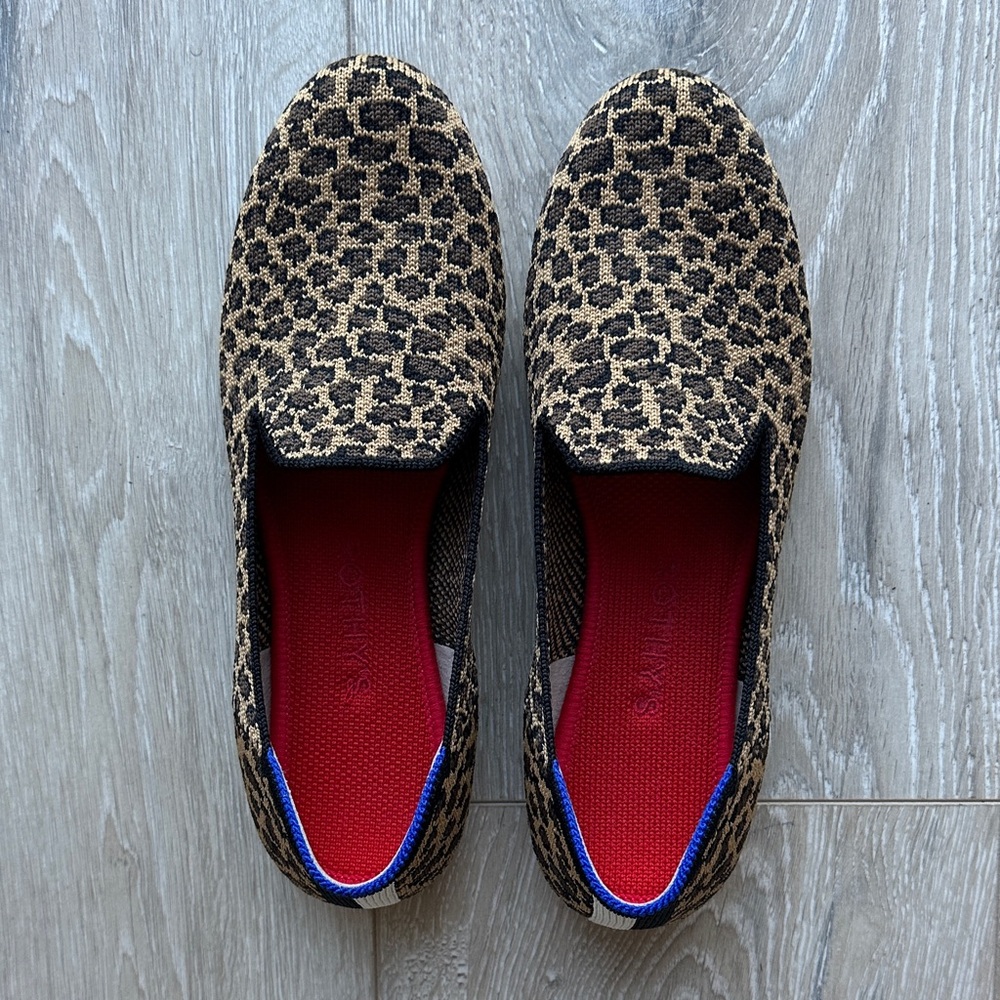 Rothy's Animal Print Loafers with Red Interior - Picture 1 of 5